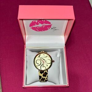 Leopard print Betsey Johnson watch